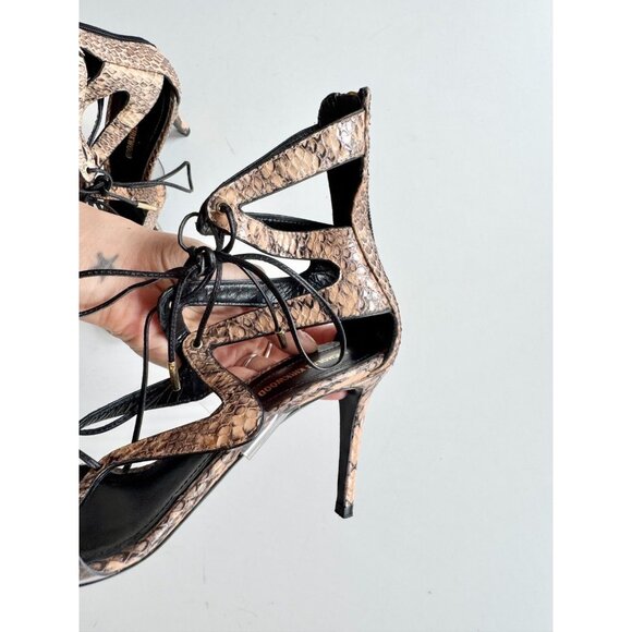 NICHOLAS KIRKWOOD Serafin Snake Leather Lace Up Strappy Cage Sandals, Size 36.5 - Picture 8 of 14